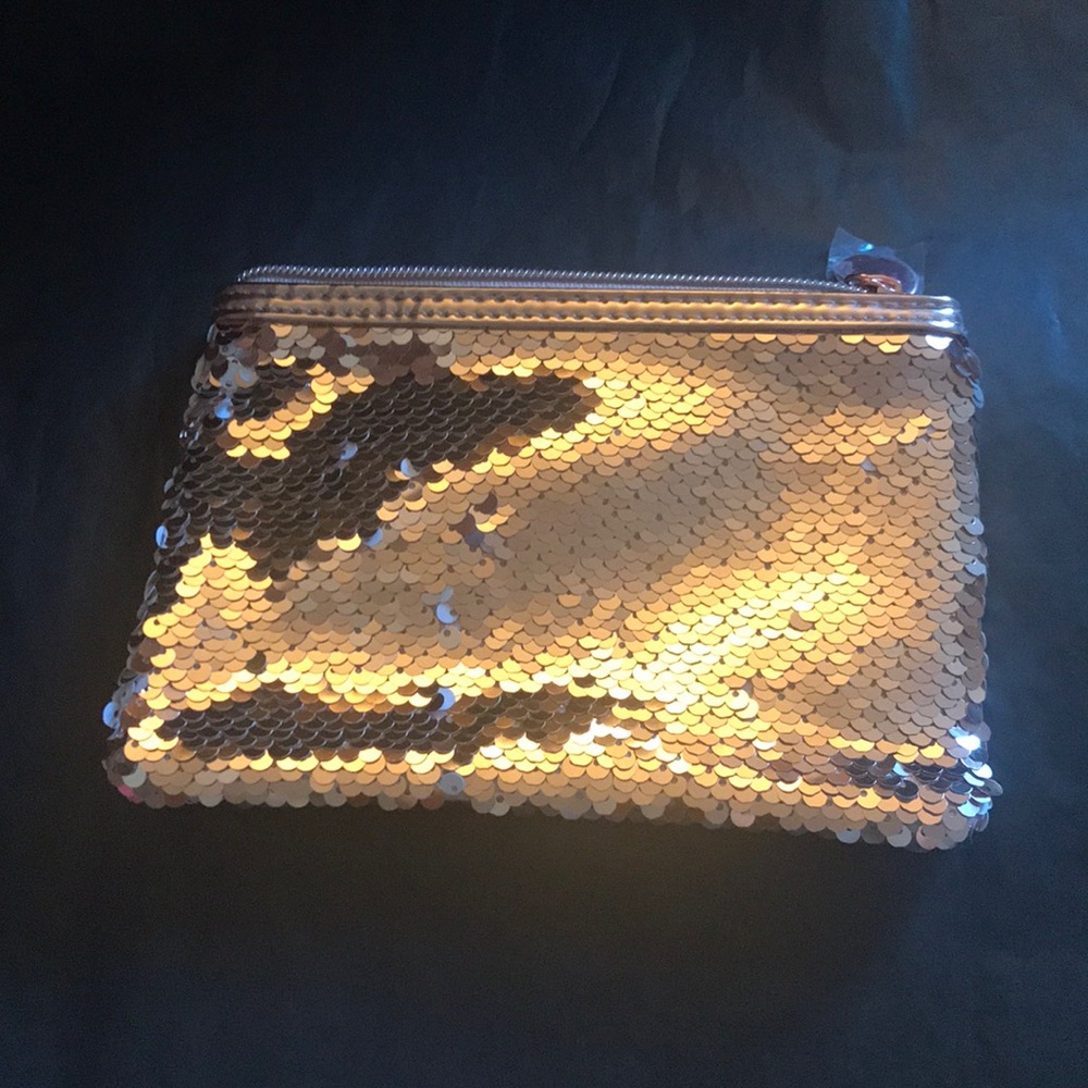 Macy’s rose gold sequins bag